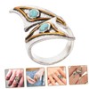 GRIRIW Open Ring Adjustable Turquoise Jewelry for Women Retro Blue