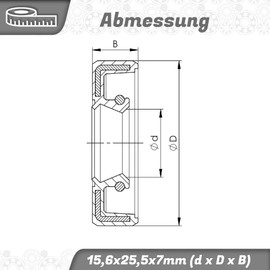 Parts and Parts Shaft Seal 15.6 x 25.5 x 7 mm
