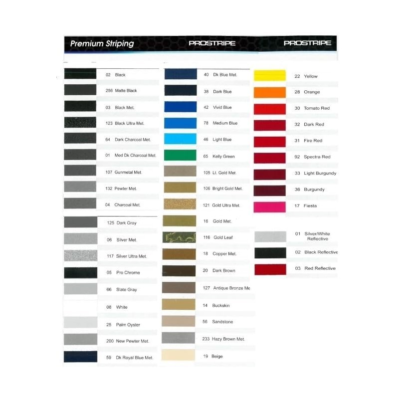 Prostripe 1/16" x 40' Solid Automotive Pinstripe Tape for Cars,