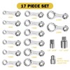 ANPUDS 17 pcs Metric Torque Adapter Set - 12 Point