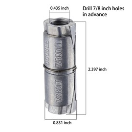 Wensilon (100 pcs)1/2x2-1/2 Outer diameter7/8 Double Expansion Anchor, Zinc Plated Double Expansion Shield Anchors, Double Expansion Shields,for Masonry, Concrete, Brick or Block