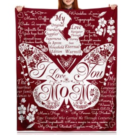 Fiodrimy Gifts for Mom Mothers Day Birthday Gifts Blanket - Christmas Birthday Gifts for Mom from Daughters Son, Best Mommy Ever Flannel Throw Blankets 50 * 60 Inch