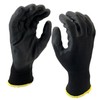 24 Pairs Work gloves PU Palm Dipped Black Nylon General
