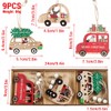 9pcs Christmas Tree Hanging Ornaments, Wooden Ornaments Finished Set, Wooden