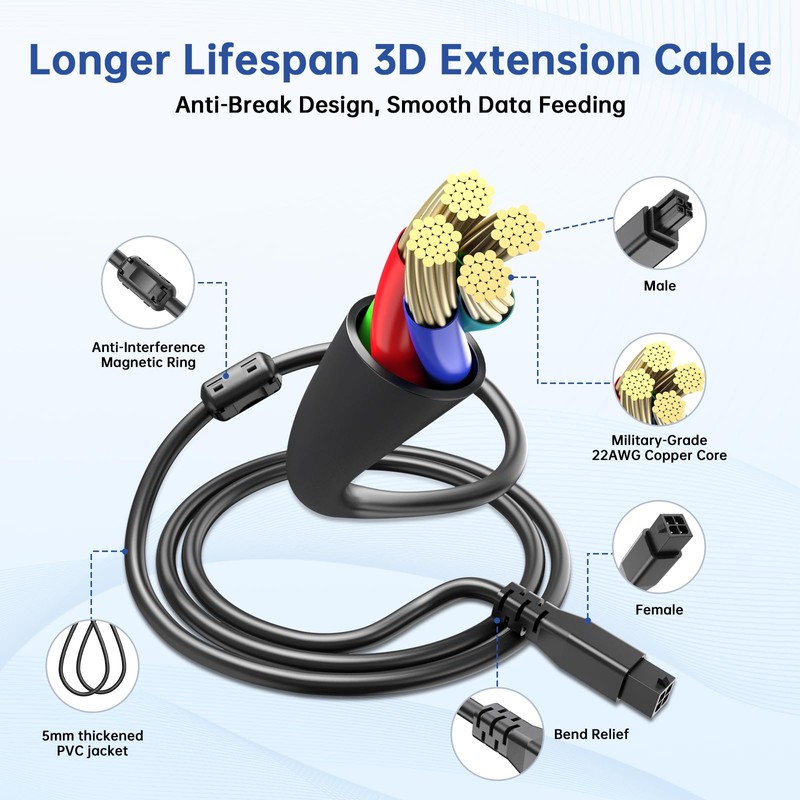 78.7in/2M 4-Pin AMS Lite Extension Cable - 22AWG High-Speed Copper