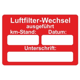 Car Service Sticker / Inspection Sticker 60 x 40 mm – Pack of 250 – Various Designs (Air Filter Change)