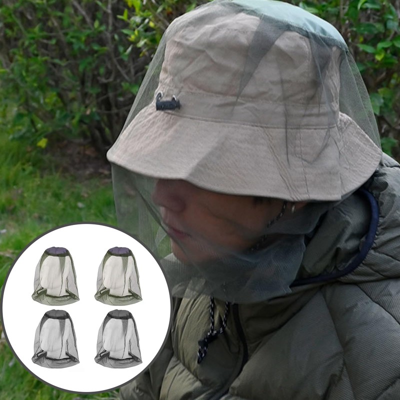 Zodaqian 4 Pack Mosquito Net Head Cover, Lightweight Fly Nets