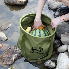 Multifunctional Collapsible Water Bucket: Portable Water Container for Camping - Wash Basin with Handles & Reinforced Sides for Outdoor Travel Fishing Hiking Car Washing - 5 Gallon (20L)