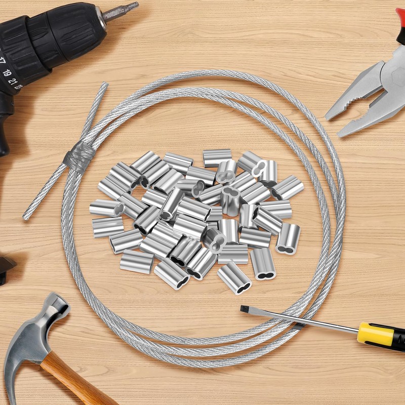 1/8"(3mm) Aluminum Crimping Loop Sleeve, Wire Rope Sleeve, Cable Crimps