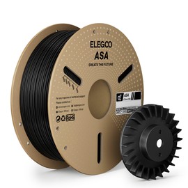 ELEGOO ASA Filament 1.75mm Deep Black 1KG, UV & Weather Resistant 3D Printer Filament for Outdoor Functional Parts, High Impact Strength Engineering Grad 1kg Spool (2.2lbs) Fit for FDM Printers