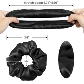 2 PCS Girl Scrunchie 100% Silk Hair Elastics Hair Elastics Hair Scrunchie Hair Elastics Pure Silk Big Scrunchie Hair Scrunchie Black