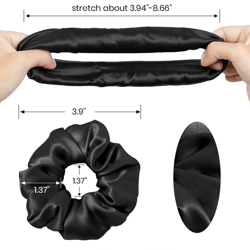 2 PCS Girl Scrunchie 100% Silk Hair Elastics Hair Elastics
