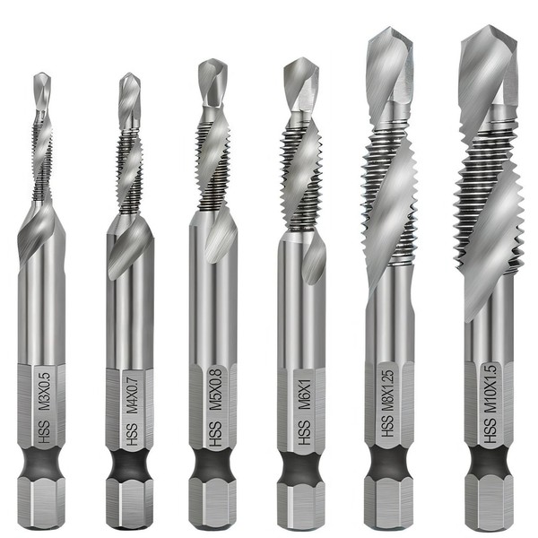 Hymnorq 6-Piece Combination Tap and Drill Bit Set – High-Speed