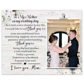 Mother of The Groom Picture Frame, Wedding Day Gift for Mother of The Groom from Groom, Appreciation Gift for Mom from Son