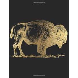 Gold American Buffalo Bison Writing Journal (8.5" x 11')