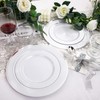 bUCLA 350PCS Silver Plastic Dinnerware Set for 50 Guests -
