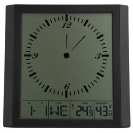 Digital Wall Clock,Multi-Function Alarm Clock with Temperature Humidity Display for Living Room Study Room