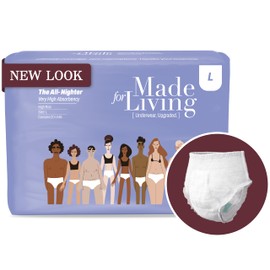 Made for Living Ultimate Absorbency Adult Underwear – Large 20 Count | Overnight Pull Ups for Women & Men, Dual Absorbent Core, Leak-Free & Odor Protection