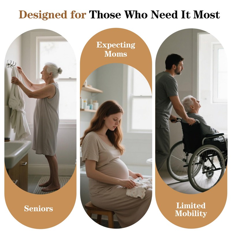 AKIMRABY Folding Shower Seat Wall Mounted, 15" Folding Shower Bench