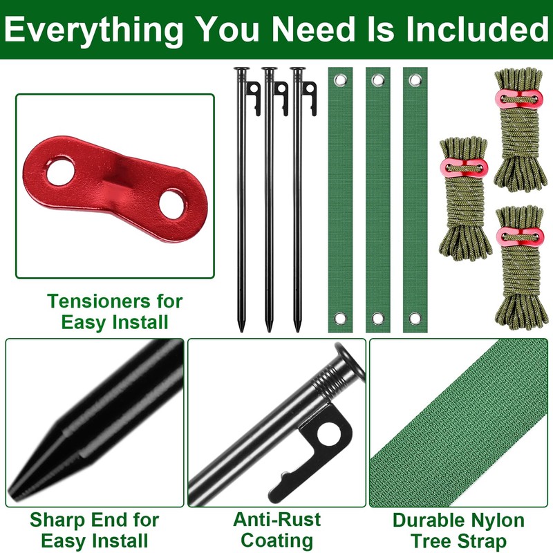 3 Pack Tree Stakes and Supports 15.7 Inch Heavy Duty