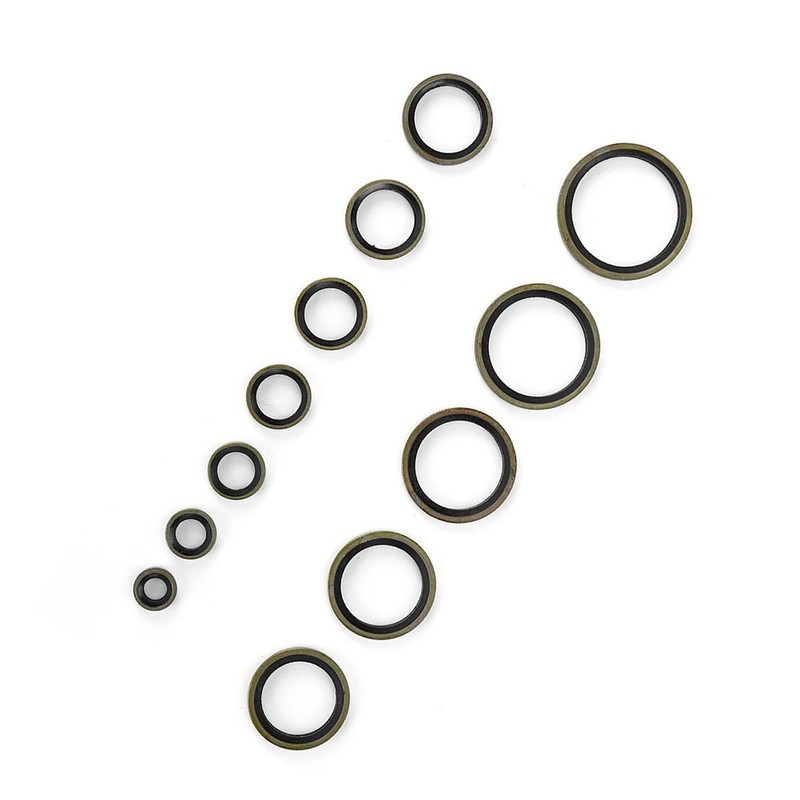 240pcs 6\8\10\12\14\16\18\20\22\24\27\30mm Metal Rubber Sealing Oil Ring Drain Plug Gasket