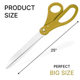 25" Gold Scissors for Grand Opening – Large Heavy Duty Scissors 25 Inch Giant Shears for Ribbon Cutting Ceremony Gold Giants Ribbon Cutting Sears for Special Events Inaugurations and Ceremonies