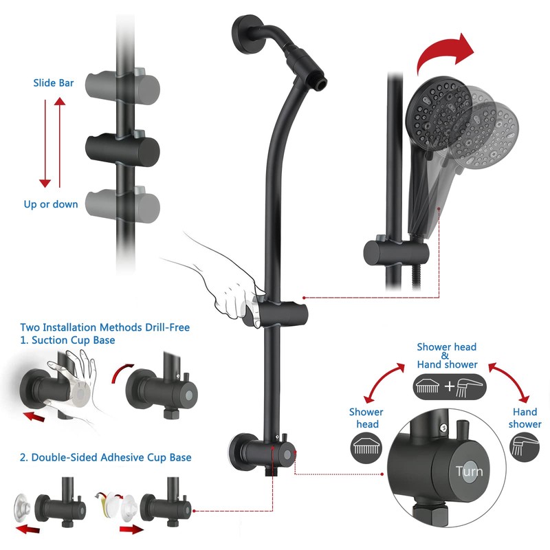UCLIMAA Modern Rainfall Shower Head with Handheld Shower Spray, 26-Inch