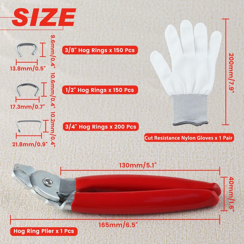 LEONTOOL Hog Ring Pliers 45 Degree Bend Hog Ring Pliers