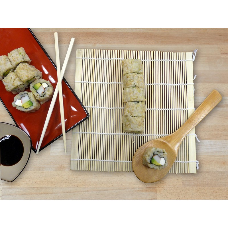 IMUSA USA 3pc Bamboo Complete Sushi Set (Rolling Mat, Chopsticks