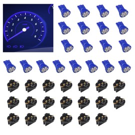 GAOLAOSY 20PCS T10 194 168 LED Dashboard Light Bulbs, 12V 8-SMD Chipset with Twist Lock Socket, Super Bright Automotive Light Bulb Replacement for Instrument Panel & Gauge Cluster (Blue)