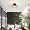 YYJLX Modern Small Crystal Ceiling Light Fixture Mini Black Semi