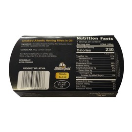 Baltic Gold Naturally Smoked Wild Atlantic Herring in Oil- 8.82 oz (170g) (Kippers, 5 Pack)