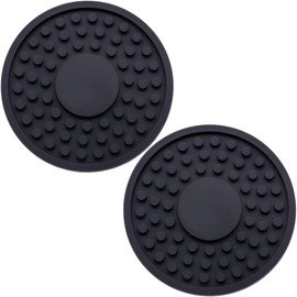 MEAJOO 2 Pack Anti-Slip Car Cup Holder Mat – 2.75 Inch Silicone Drink Coaster, Secure Fit for Cars & Trucks – Cute Interior Decor for Women & Girls (Black)