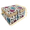 JYC CREATIVE Medium Wooden Sewing Box with Accessories, Fabric Lined