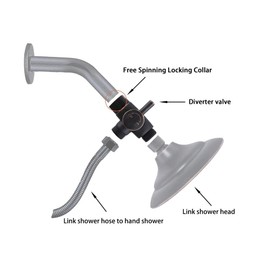 100% Solid Metal Shower Arm Diverter Splitter for Hand Held Showerhead and Fixed Spray Head ∣ G 1/2 3-Way Bathroom Universal Shower System Replacement Part (Oil Rubbed Bronze)