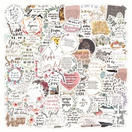 100PCS Bible Verse Faith Stickers,Christian Inspirational Stickers,Jesus Stickers,Vinyl Waterproof Stickers,for Water Bottle Laptop Phone Bumper Computer Guitar,Teens Adults Women Christian Gift