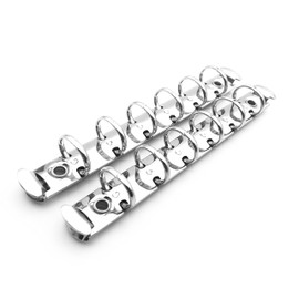 Julyun 2pcs A7 Notebook 6-Hole Ring Binder Mechanisms 15mm Capacity,15mm Base Width,Silver Color Metal Clip Ring Binder DIY Fill Paper Storage Folder Accessories