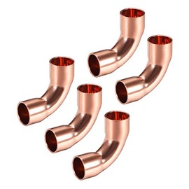sourcing map 90 Degree Copper Elbow Copper Pipe Fitting Connector for Plumbing 5 Pieces 5/16 Inch (7.94 mm)