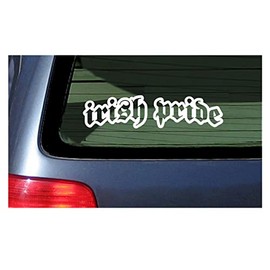 Irish Pride Vinyl Sticker White for Car Window or Truck Body Tailgate