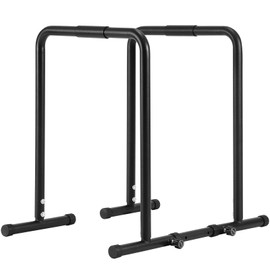 Happybuy Dip Bar, 440 lbs Capacity, Heavy-Duty Adjustable Height Dip Stand for Fitness Workouts, Stabilizer Parallette Push-Up Stand, Parallel Bars for Home Gym Strength Training