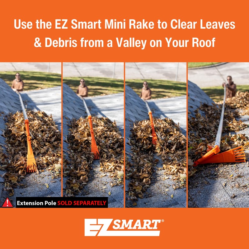 EZ Smart Mini Rake Head – Gutter Rake Tool for