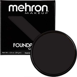 Mehron Greasepaint- Base de maquillaje(1.25 onzas), Negro