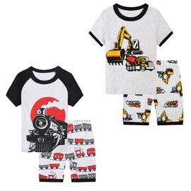 VVEIRAN Pajamas Boys Toddler Kids Children'sOutfit Nightwear 100% Cotton Clothing Sets Children's Sleepwear Short Sleeve Pjs