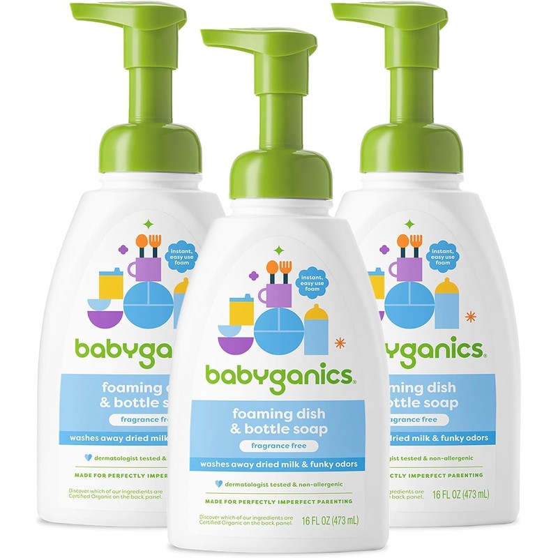 Babyganics Babyganics Foaming Dish Soap, Pump Bottle, Fragrance Free, 16oz,