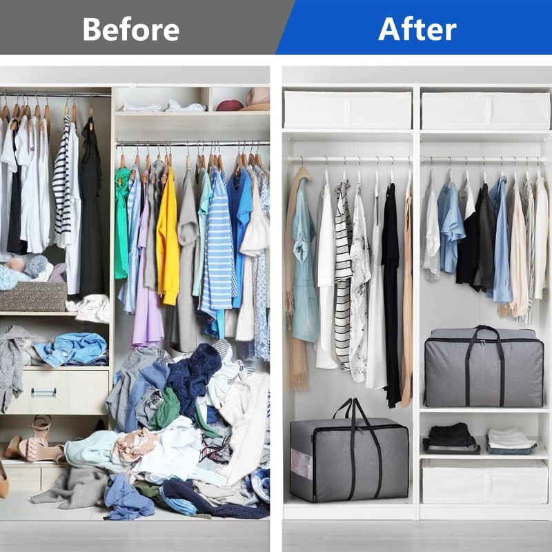 MISSLO Thick Over Size Storage Bag, Folding Organizer Bag, Under