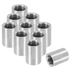 PATIKIL 1/2" NPT Female Weld Coupling, 10 Pack 316 Stainless Steel Threaded Half Coupling Weld On Bung Fittings Connector for Pipe Fuel Tank