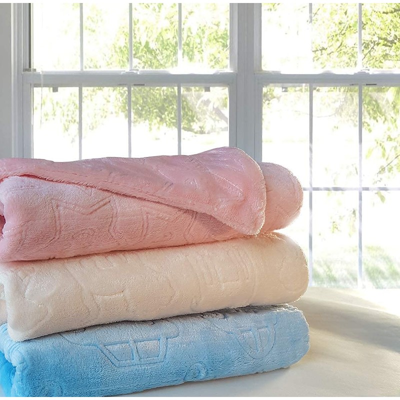eYone Receiving Warm Fleece Baby Blanket and Fluffy Embossed for