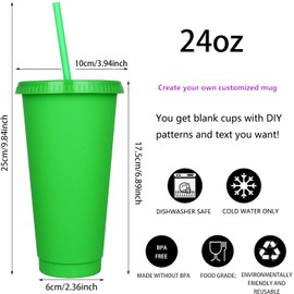 Reusable 24 Oz,Plastic Cups, (10, Farbe)