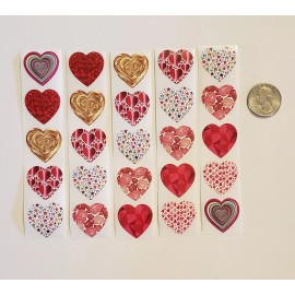 Unbranded 25 HEART STICKERS/VALEN