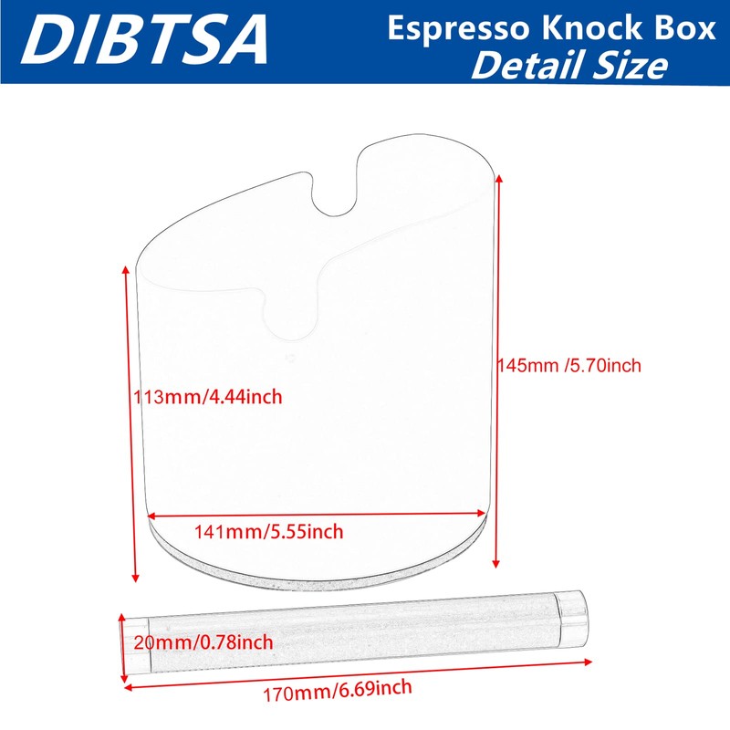 DIBTSA Coffee Knock Box, Espresso Knock Box Stainless Steel Espresso